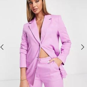 Pink Linen Suit Blazer